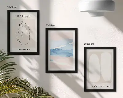 Matisse absztrakt formái és finom színei keretezett triptichon