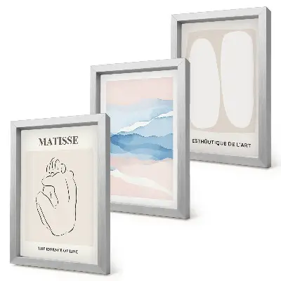 Matisse absztrakt formái és finom színei keretezett triptichon