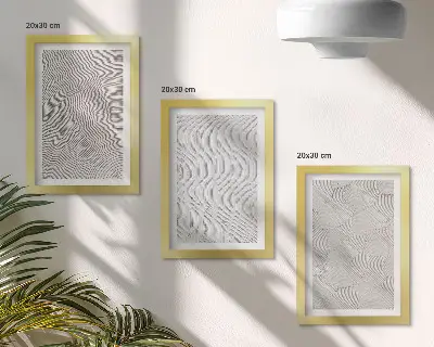 Modern keretezett képszett minták a homokban lineáris geometriai struktúrákkal