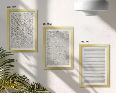 Modern keretezett képszett geometrikus karton mintákkal
