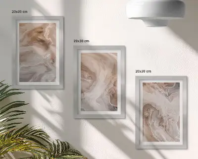 Márvány absztrakt mintás triptichon keretezett kivitelben