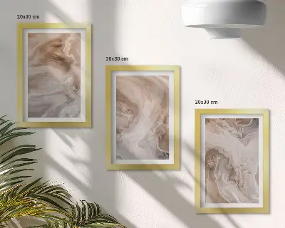 Márvány absztrakt mintás triptichon keretezett kivitelben
