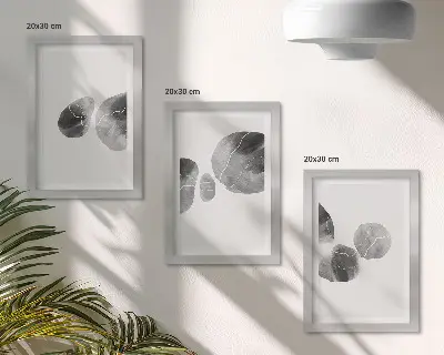 Modern keretezett kép szett absztrakt festékfoltos minimalista stílusban