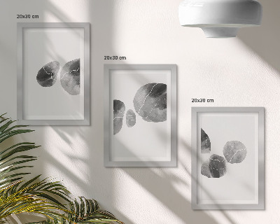 Modern keretezett kép szett Festékfoltok absztrakt minimalista festészet