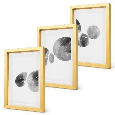 Modern keretezett kép szett absztrakt festékfoltos minimalista stílusban