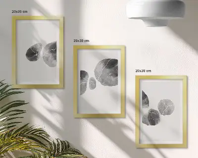 Modern keretezett kép szett absztrakt festékfoltos minimalista stílusban
