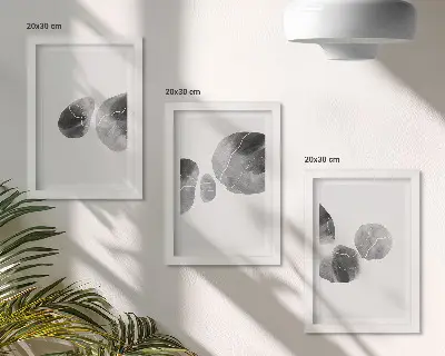 Modern keretezett kép szett absztrakt festékfoltos minimalista stílusban