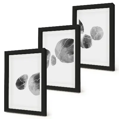 Modern keretezett kép szett absztrakt festékfoltos minimalista stílusban