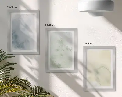 Pasztell akvarell hatású vászonkép keretezett háromrészes triptichon kivitelben