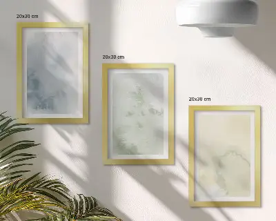 Pasztell akvarell hatású vászonkép keretezett háromrészes triptichon kivitelben