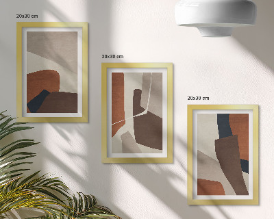 Modern keretezett kép szett Szerkezeti formák absztrakciója modern stílusban