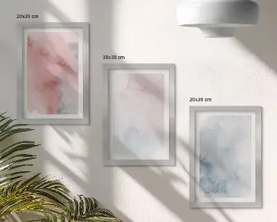 Pasztell akvarell vászonkép szett modern keretezett kivitelben