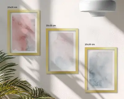 Pasztell akvarell vászonkép szett modern keretezett kivitelben
