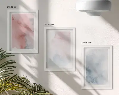 Pasztell akvarell vászonkép szett modern keretezett kivitelben