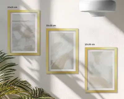 Modern keretezett képszett ecsetvonásokkal díszített absztrakt vászonkép