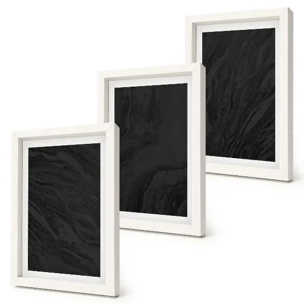 Keretezett triptichon sötét márvány mintázat elegáns stílusban