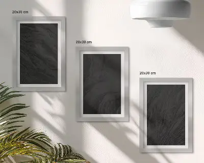 Keretezett triptichon sötét márvány mintázat elegáns stílusban
