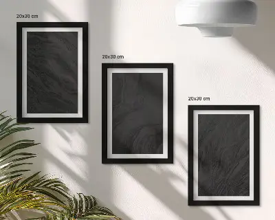 Keretezett triptichon sötét márvány mintázat elegáns stílusban