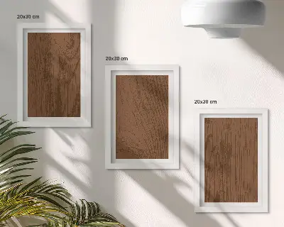 Keretezett triptichon minimalista fa kéreg textúra mintával