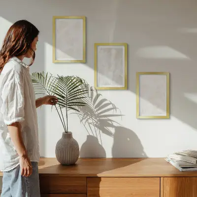 Modern keretezett kép szett elegáns márvány textúrájú kő mintás háttérrel