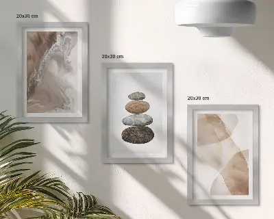Modern keretezett képszett absztrakt formák pasztellszínű festett szerkezetekkel