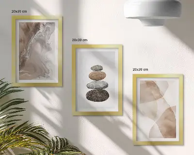 Modern keretezett képszett absztrakt formák pasztellszínű festett szerkezetekkel