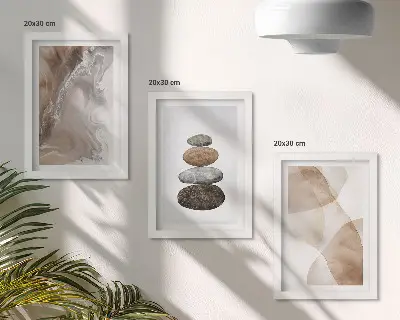 Modern keretezett képszett absztrakt formák pasztellszínű festett szerkezetekkel