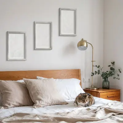 Keretezett triptichon elegáns márvány lineáris kőszerkezet mintával