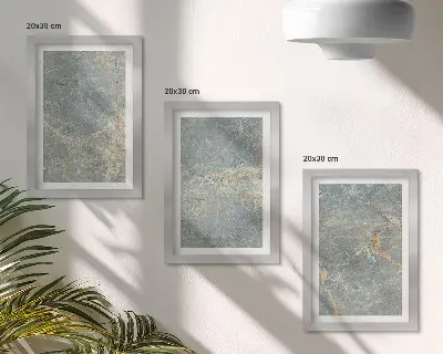 Modern keretezett kép szett zöld erezetes márvány mintázatú díszítőelemek