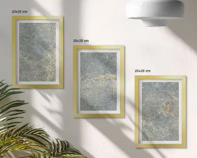Modern keretezett kép szett zöld erezetes márvány mintázatú díszítőelemek
