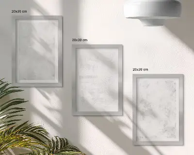 Keretezett triptichon fehér foltok minimalista vászon háttéren