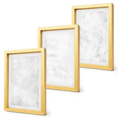 Keretezett triptichon fehér foltok minimalista vászon háttéren
