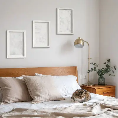 Keretezett triptichon fehér foltok minimalista vászon háttéren