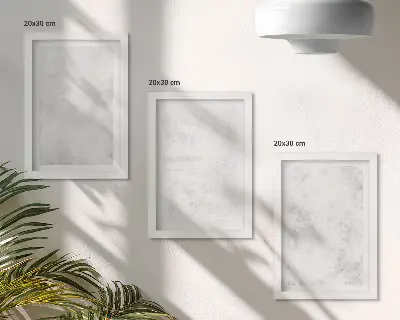 Keretezett triptichon fehér foltok minimalista vászon háttéren