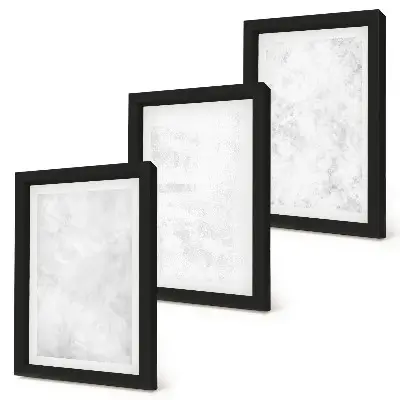 Keretezett triptichon fehér foltok minimalista vászon háttéren
