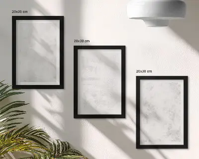 Keretezett triptichon fehér foltok minimalista vászon háttéren