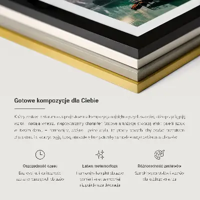 Modern keretezett képszett fehér márvány hatású pasztell kőszerkezetekkel