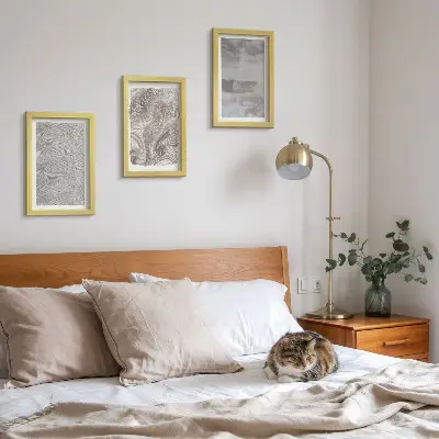 Keretezett triptichon ipari szerkezetek absztrakt design mintával