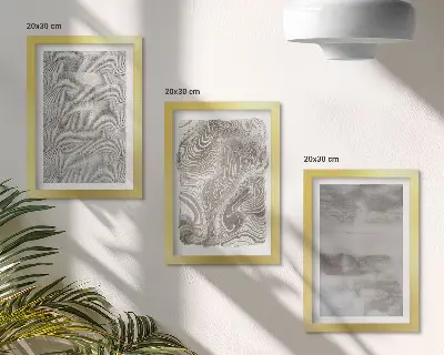 Keretezett triptichon ipari szerkezetek absztrakt design mintával
