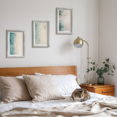 Modern keretezett kép szett Akvarell festmények vászonra, minimalista stílusban