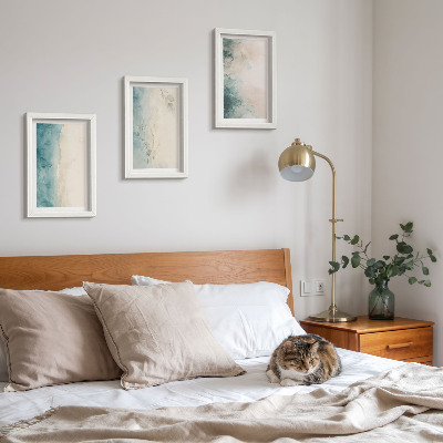Modern keretezett kép szett Akvarell festmények vászonra, minimalista stílusban
