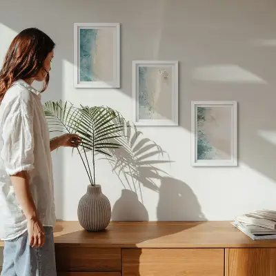 Modern keretezett képszett minimalista stílusú akvarell festmények vásznon