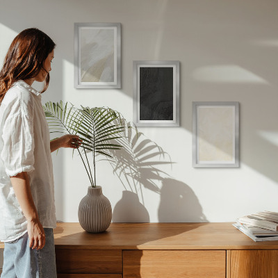 Modern keretezett kép szett A minimalizmus különböző árnyalataiban lévő szerkezetek