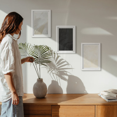 Modern keretezett kép szett A minimalizmus különböző árnyalataiban lévő szerkezetek