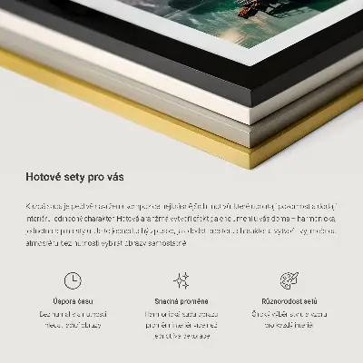 Modern keretezett képszett modern bohém stílusú építmények közeli ábrázolásával