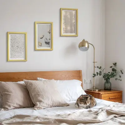 Keretezett triptichon boho textúrák természetes szerkezetek mintával