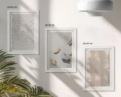 Keretezett triptichon boho textúrák természetes szerkezetek mintával