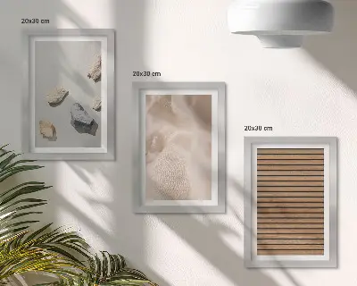 Modern keretezett kép szett kövek, fa és szövet textúrákkal