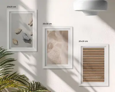 Modern keretezett kép szett kövek, fa és szövet textúrákkal