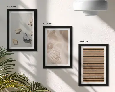 Modern keretezett kép szett kövek, fa és szövet textúrákkal